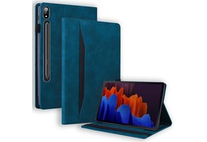 Luxe stand flip sleepcover hoes - Samsung Galaxy Tab S7 / S8 - Blauw