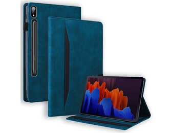 Luxe stand flip sleepcover hoes - Samsung Galaxy Tab S7 / S8 - Blauw