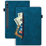 Samsung Galaxy Tab S7 en Samsung Galaxy Tab S8 Luxe stand flip sleepcover hoes Blauw