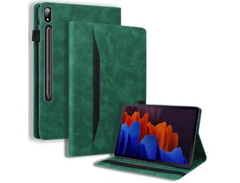 Luxe stand flip sleepcover hoes - Samsung Galaxy Tab S7 / S8 - Groen