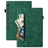 Samsung Galaxy Tab S7 en Samsung Galaxy Tab S8 Luxe stand flip sleepcover hoes Groen