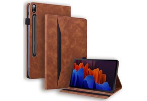 Luxe stand flip sleepcover hoes - Samsung Galaxy Tab S7 / S8 - Bruin