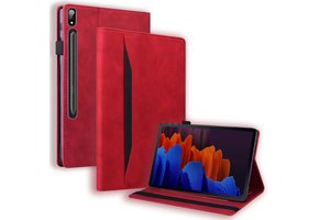 Luxe stand flip sleepcover hoes - Samsung Galaxy Tab S7 / S8 - Rood