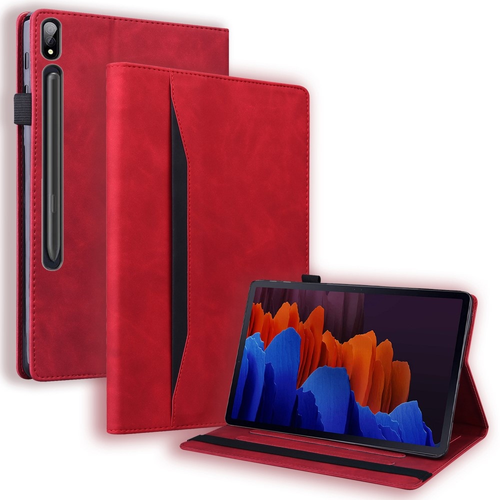 Samsung Galaxy Tab S7 en Samsung Galaxy Tab S8 Luxe stand flip sleepcover hoes Rood