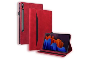Luxe stand flip sleepcover hoes - Samsung Galaxy Tab S7 Plus / S8 Plus - Rood