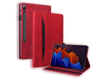 Luxe stand flip sleepcover hoes - Samsung Galaxy Tab S7 Plus / S8 Plus - Rood