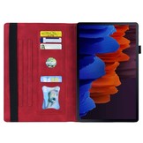 Samsung Galaxy Tab S7 Plus en Samsung Galaxy Tab S8 Plus Luxe stand flip sleepcover hoes Rood