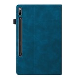 Samsung Galaxy Tab S7 Plus en Samsung Galaxy Tab S8 Plus Luxe stand flip sleepcover hoes Blauw