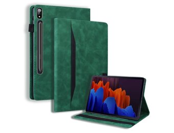 Luxe stand flip sleepcover hoes - Samsung Galaxy Tab S7 Plus / S8 Plus - Groen