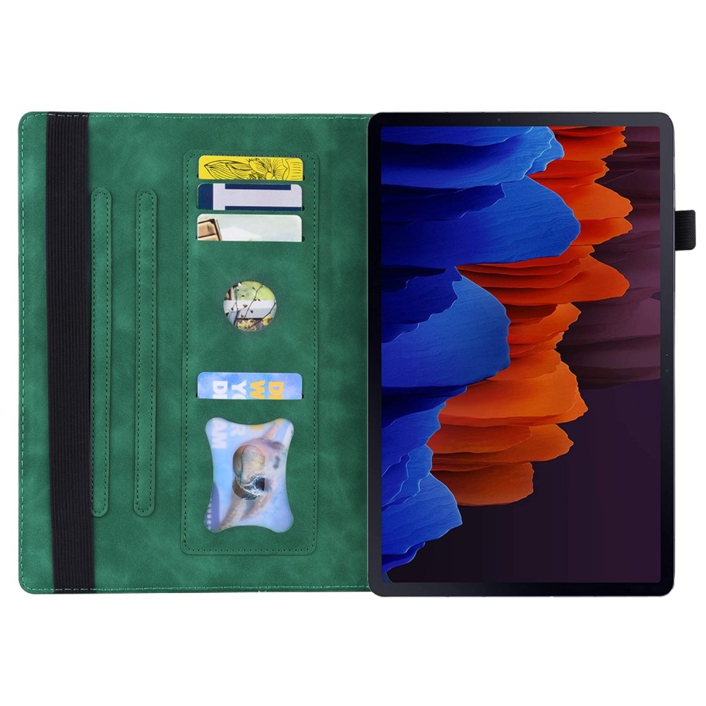 Samsung Galaxy Tab S7 Plus en Samsung Galaxy Tab S8 Plus Luxe stand flip sleepcover hoes Groen