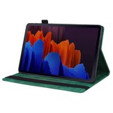 Samsung Galaxy Tab S7 Plus en Samsung Galaxy Tab S8 Plus Luxe stand flip sleepcover hoes Groen
