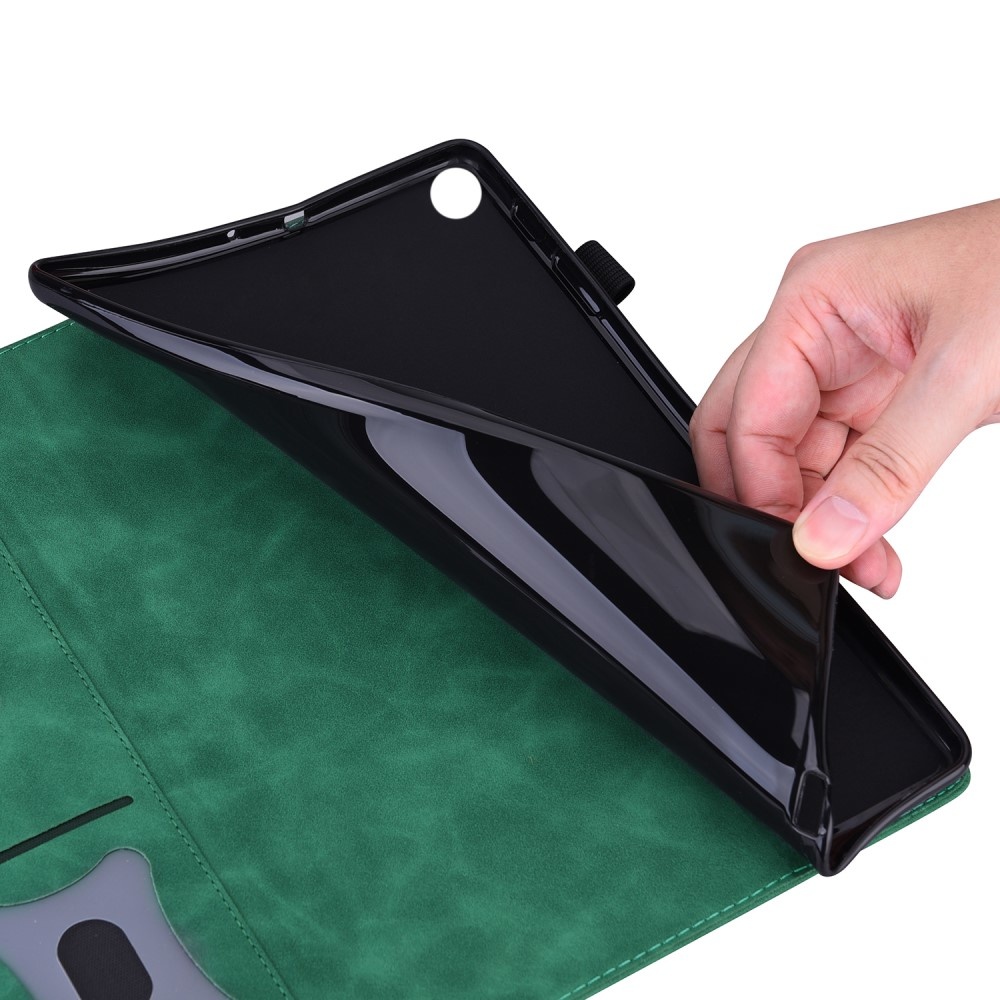 Samsung Galaxy Tab S7 Plus en Samsung Galaxy Tab S8 Plus Luxe stand flip sleepcover hoes Groen
