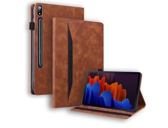 Luxe stand flip sleepcover hoes - Samsung Galaxy Tab S7 Plus / S8 Plus - Bruin