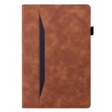 Samsung Galaxy Tab S7 Plus en Samsung Galaxy Tab S8 Plus Luxe stand flip sleepcover hoes Bruin