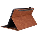 Samsung Galaxy Tab S7 Plus en Samsung Galaxy Tab S8 Plus Luxe stand flip sleepcover hoes Bruin