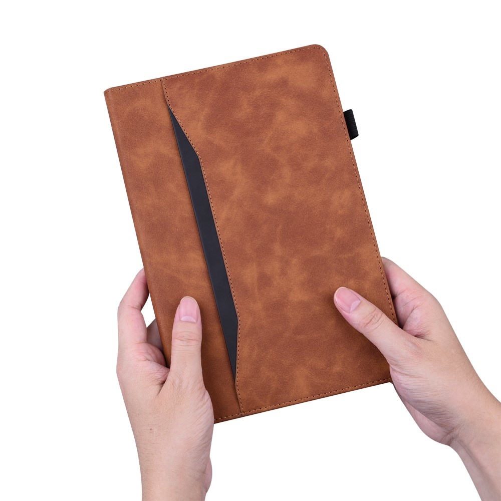 Samsung Galaxy Tab S7 Plus en Samsung Galaxy Tab S8 Plus Luxe stand flip sleepcover hoes Bruin