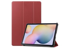 3-Vouw sleepcover hoes - Samsung Galaxy Tab S7 / Tab S8 - Bordeaux Rood