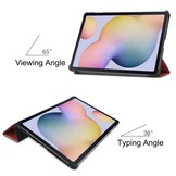 Samsung Galaxy Tab S7 en Samsung Galaxy Tab S8 sleepcover 3-Vouw hoes Bordeaux Rood