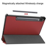 Samsung Galaxy Tab S7 en Samsung Galaxy Tab S8 sleepcover 3-Vouw hoes Bordeaux Rood