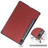 Samsung Galaxy Tab S7 en Samsung Galaxy Tab S8 sleepcover 3-Vouw hoes Bordeaux Rood