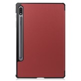 Samsung Galaxy Tab S7 en Samsung Galaxy Tab S8 sleepcover 3-Vouw hoes Bordeaux Rood