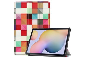 3-Vouw sleepcover hoes - Samsung Galaxy Tab S7 / Tab S8 - Blokken