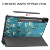 Samsung Galaxy Tab S7 en Samsung Galaxy Tab S8 sleepcover 3-Vouw hoes Van Gogh Amandelbloesem