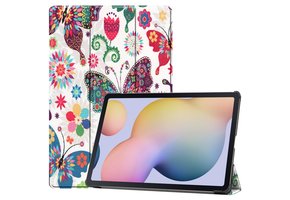 3-Vouw sleepcover hoes - Samsung Galaxy Tab S7 Plus / Tab S8 Plus - Vlinders