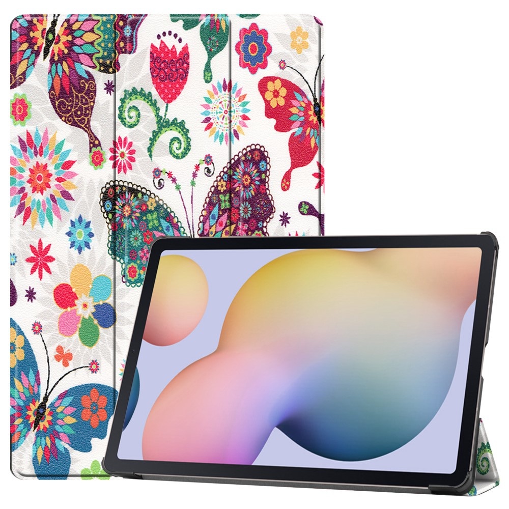 Samsung Galaxy Tab S7 Plus en Samsung Galaxy Tab S8 Plus sleepcover 3-Vouw hoes Vlinders