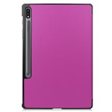 Samsung Galaxy Tab S7 en Samsung Galaxy Tab S8 sleepcover 3-Vouw hoes Paars