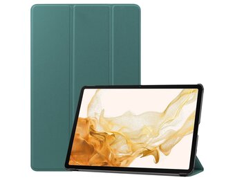 3-Vouw sleepcover hoes - Samsung Galaxy Tab S7 Plus / Tab S8 Plus - Groen