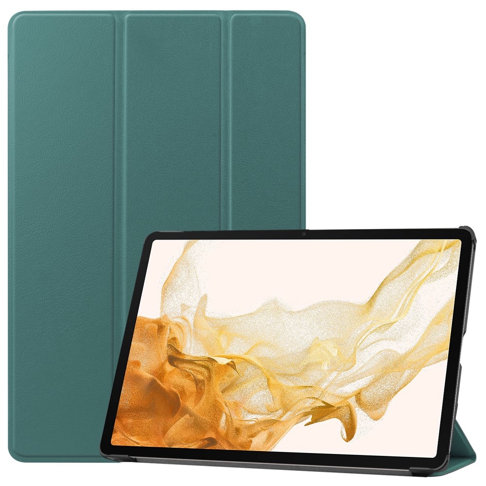 Samsung Galaxy Tab S7 en Samsung Galaxy Tab S8 sleepcover 3-Vouw hoes Groen