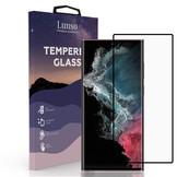 Samsung Galaxy S22 Ultra Gehard beschermglas met Zwarte Rand (Tempered Glass)