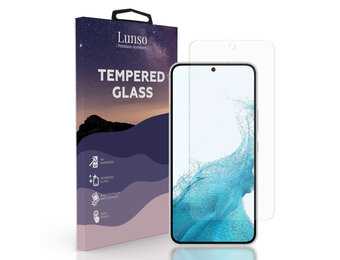 Lunso - Gehard Beschermglas - Full Cover Tempered Glass - Samsung Galaxy S22
