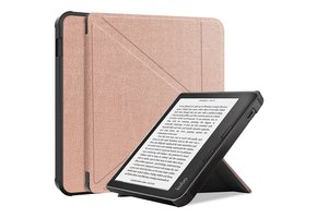 Lunso - Origami sleepcover hoes - Kobo Libra 2 (7 inch) - Rose Goud