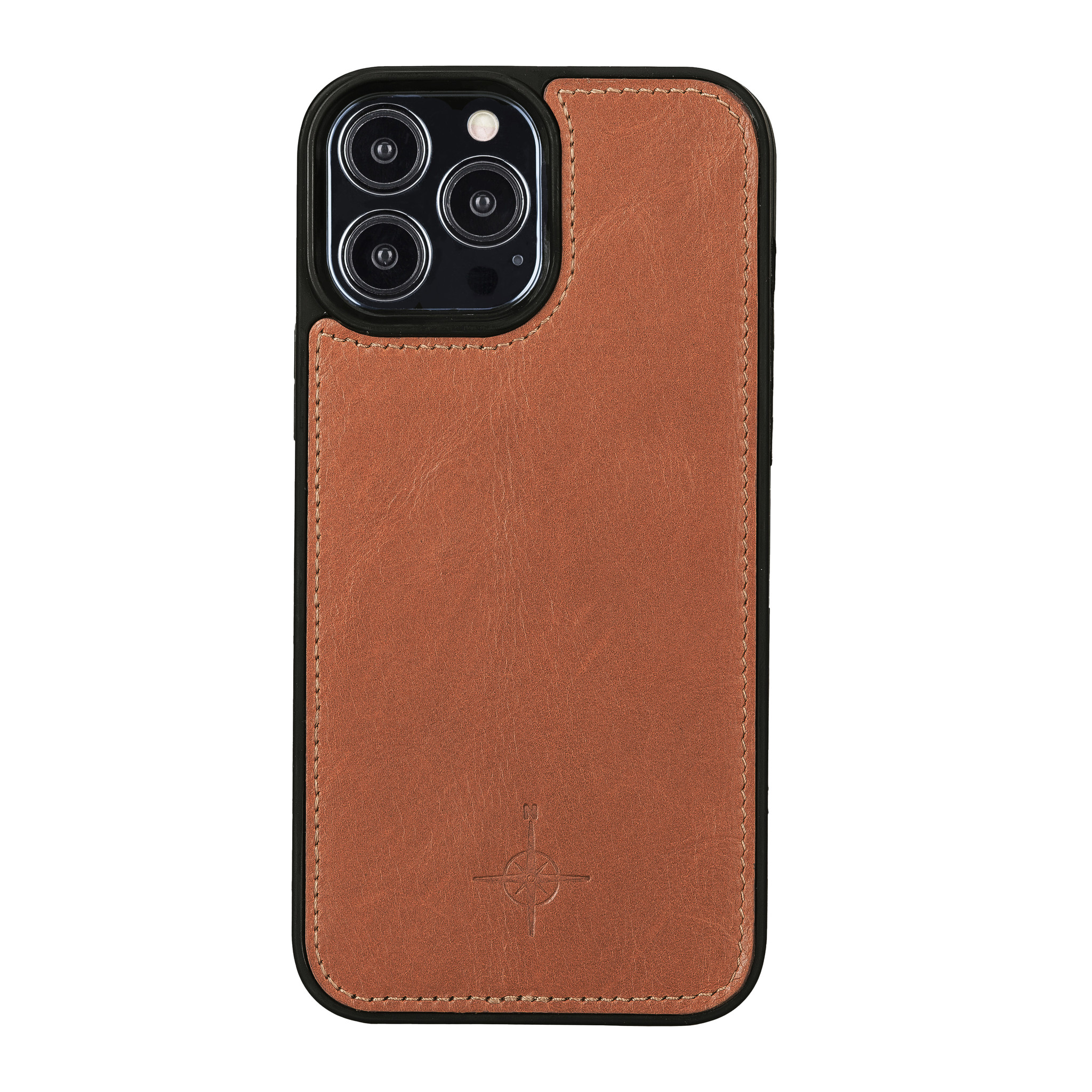 iPhone 13 Pro Max Burcht Trecht lederen uitneembare 2-in-1 (RFID) bookcase hoes Cognac
