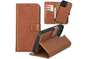 NorthLife - iPhone 13 Pro Max - Lederen Afneembare 2-in-1 bookcase hoes - Cognac