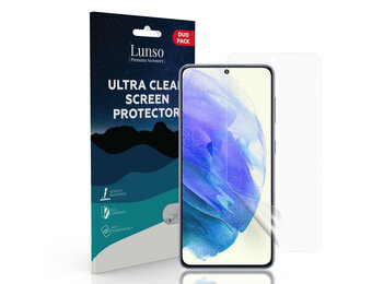 Lunso - Duo Pack (2 stuks) Beschermfolie - Full Cover Screen Protector - Samsung Galaxy S22