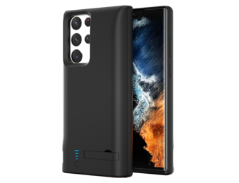 Lunso - Battery Power Case hoes - Samsung Galaxy S22 Ultra - 5000 mAh - Zwart