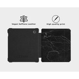 Kobo Libra 2 (7 inch) Vegan saffiano leren sleepcover hoes Marble Shire