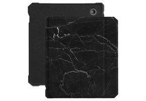 Lunso - Kobo Libra 2 (7 inch) - Vegan saffiano leren sleepcover hoes - Marble Shire