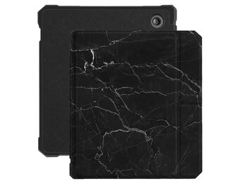 Lunso - Kobo Libra 2 (7 inch) - Vegan saffiano leren sleepcover hoes - Marble Shire