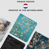 Kobo Libra 2 (7 inch) Vegan saffiano leren sleepcover hoes Van Gogh Amandelbloesem