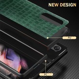 Samsung Galaxy Z Fold3 Croco patroon cover hoes Zwart