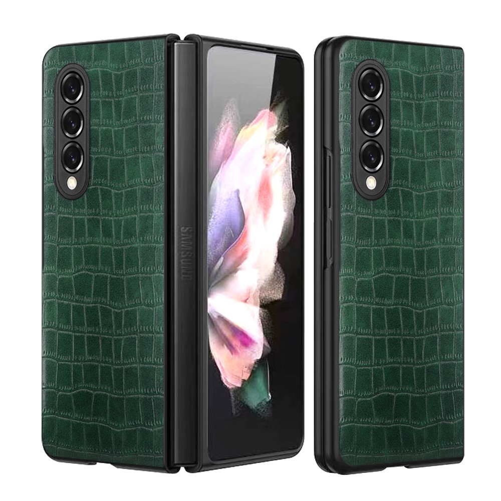Lunso - Croco patroon cover hoes - Samsung Galaxy Z Fold3 - Groen