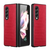 Samsung Galaxy Z Fold3 Croco patroon cover hoes Rood