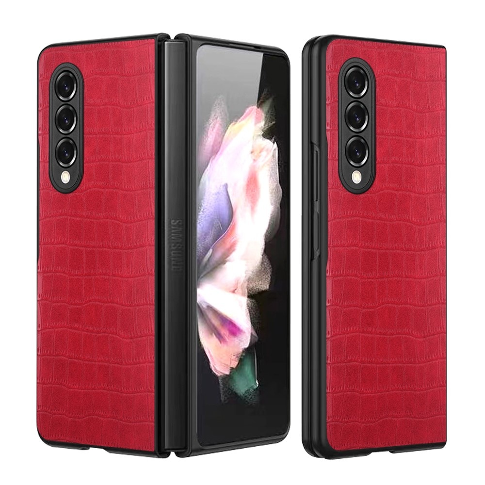 Samsung Galaxy Z Fold3 Croco patroon cover hoes Rood