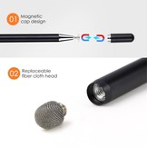 2-in-1 Stylus pen voor precisiewerk tot normaal gebruik Zwart