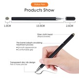 2-in-1 Stylus pen voor precisiewerk tot normaal gebruik Zwart