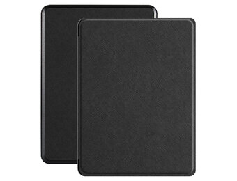 Lunso - Kobo Glo / Glo HD / Touch 2.0 (6 inch) - Vegan saffiano leren sleepcover hoes - Zwart